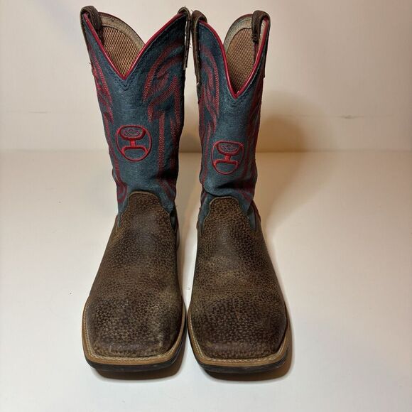 Twisted X Hooey Youth size 5.5 M Cowboy Boots Leather Square Toe YHY0008 - Picture 9 of 11
